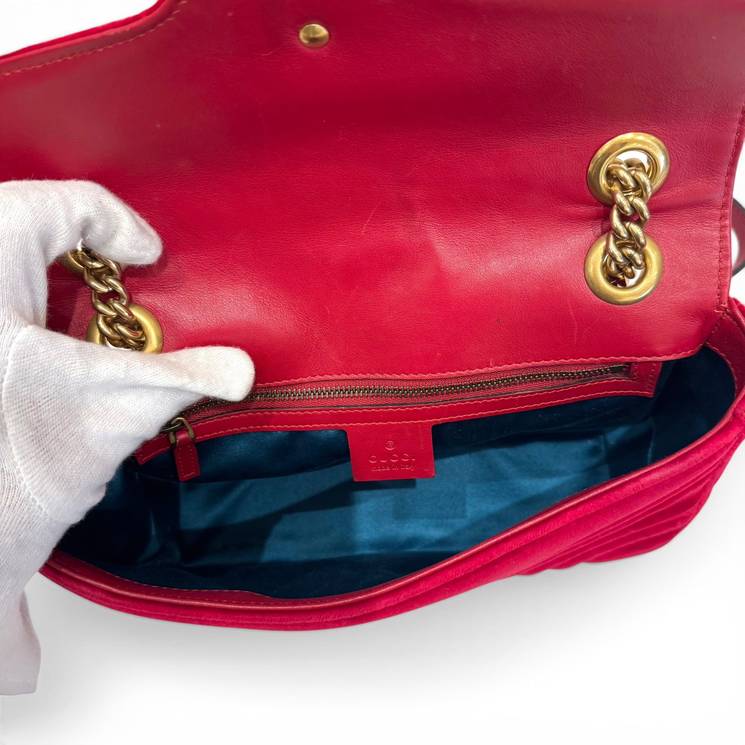 Gucci - Sac Marmont rouge en velours