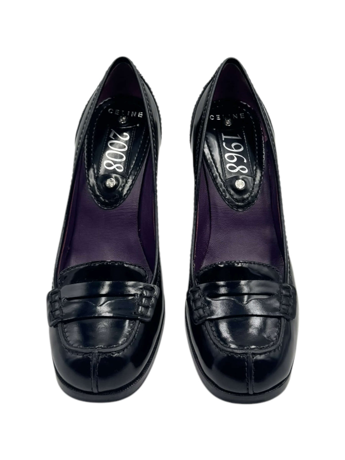 Céline - Mocassini con tacco neri T35