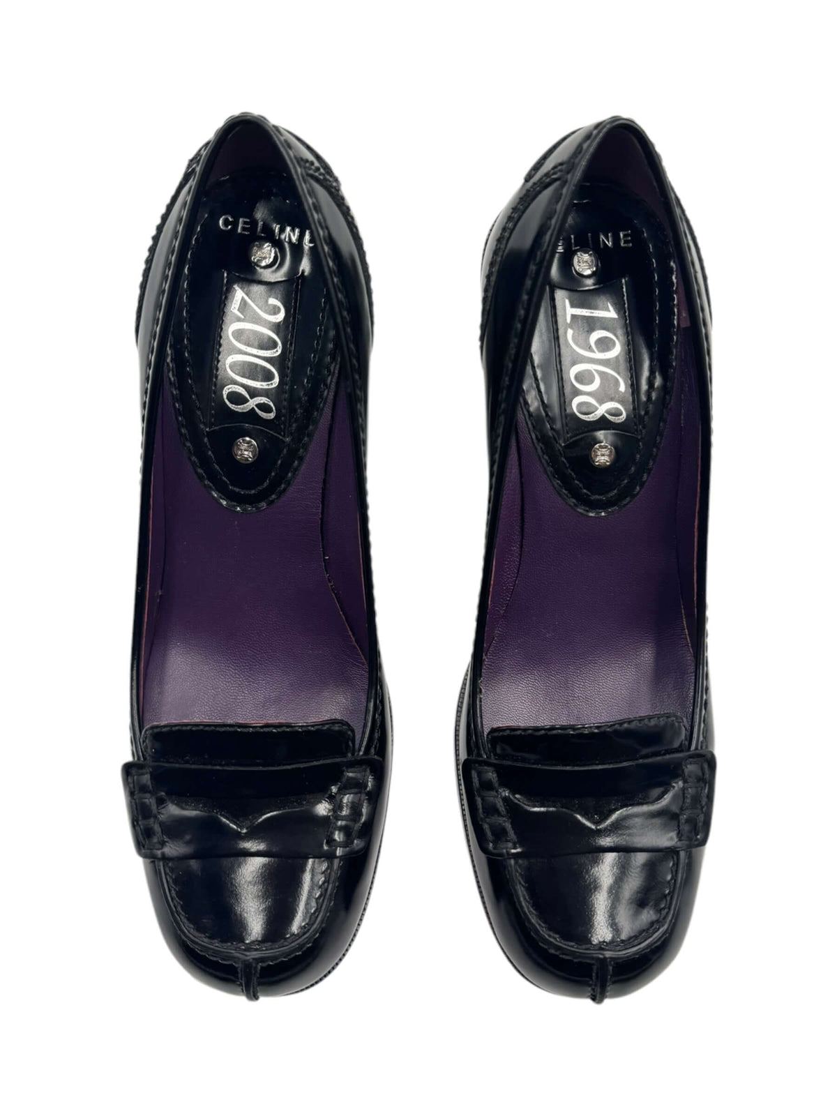 Céline - Mocassini con tacco neri T35