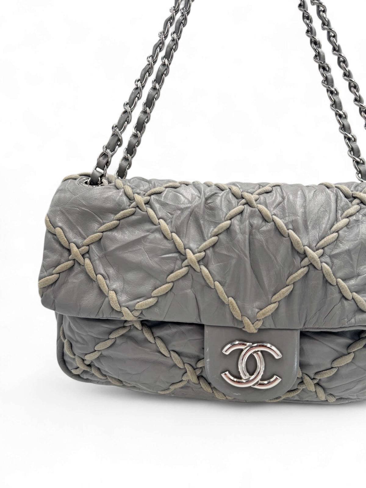 Chanel - Timeless Tasche aus grauem Leder