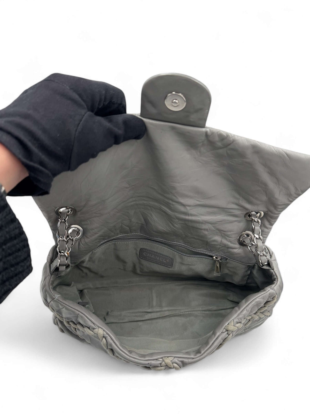 Chanel - Timeless Tasche aus grauem Leder