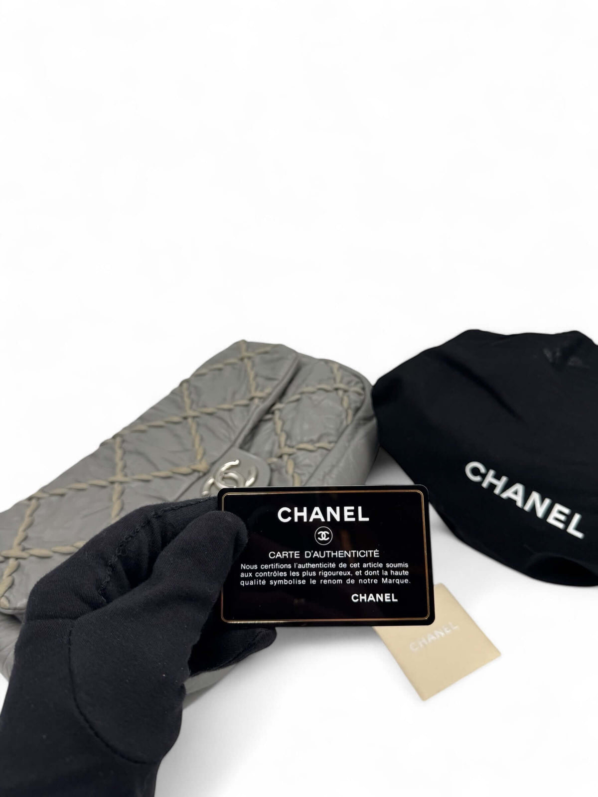 Chanel - Timeless Tasche aus grauem Leder