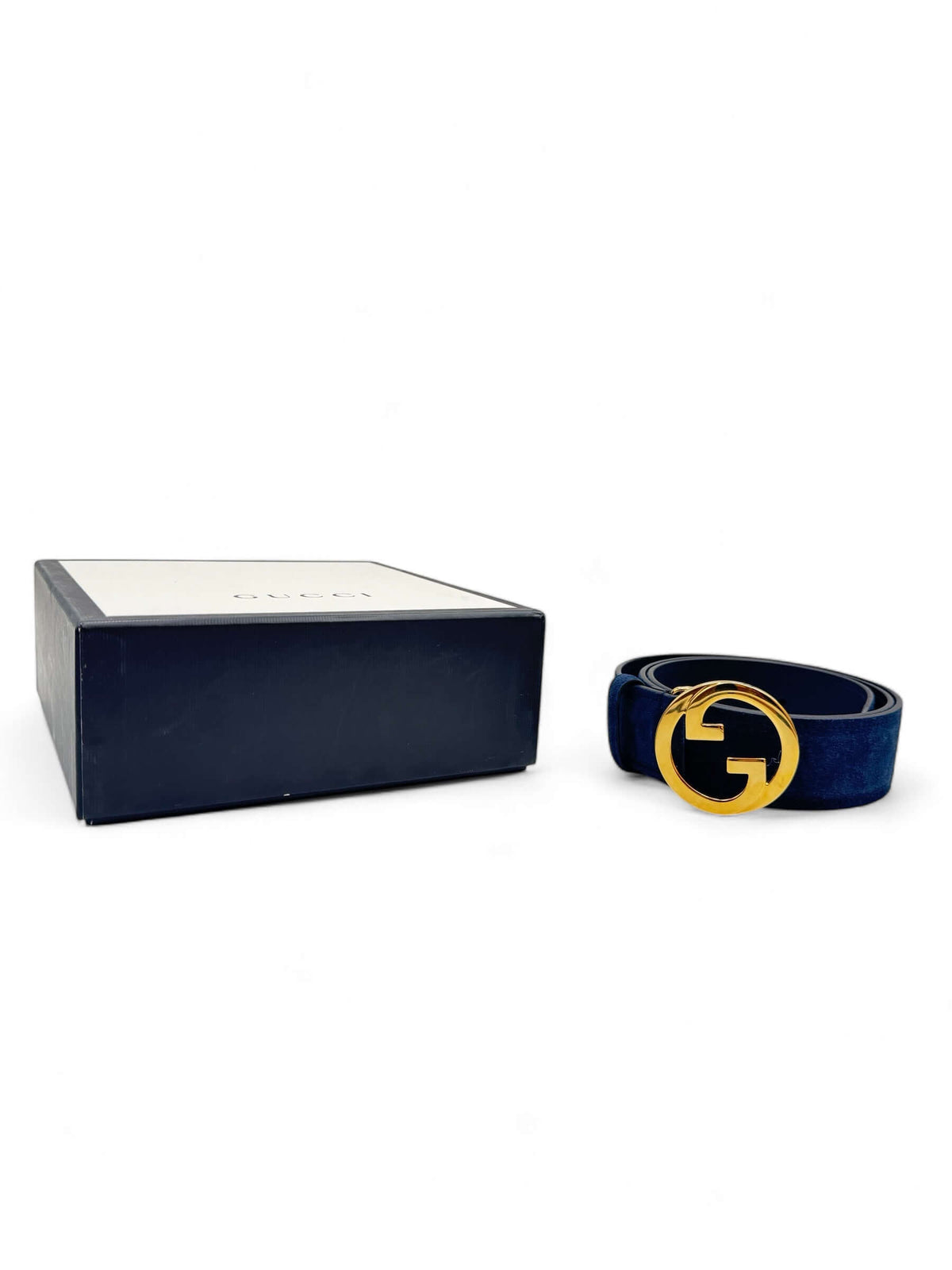Gucci - Navy Blondie belt size 85