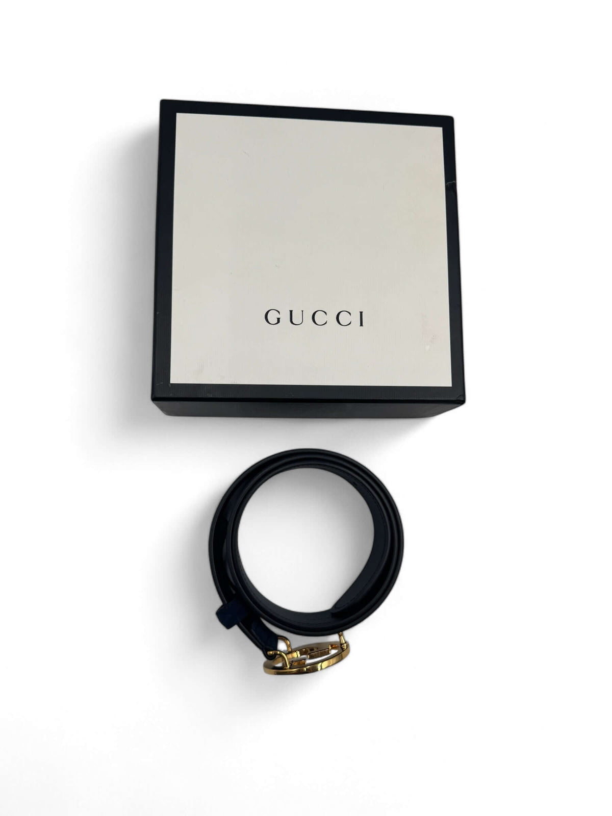 Gucci - Navy Blondie belt size 85