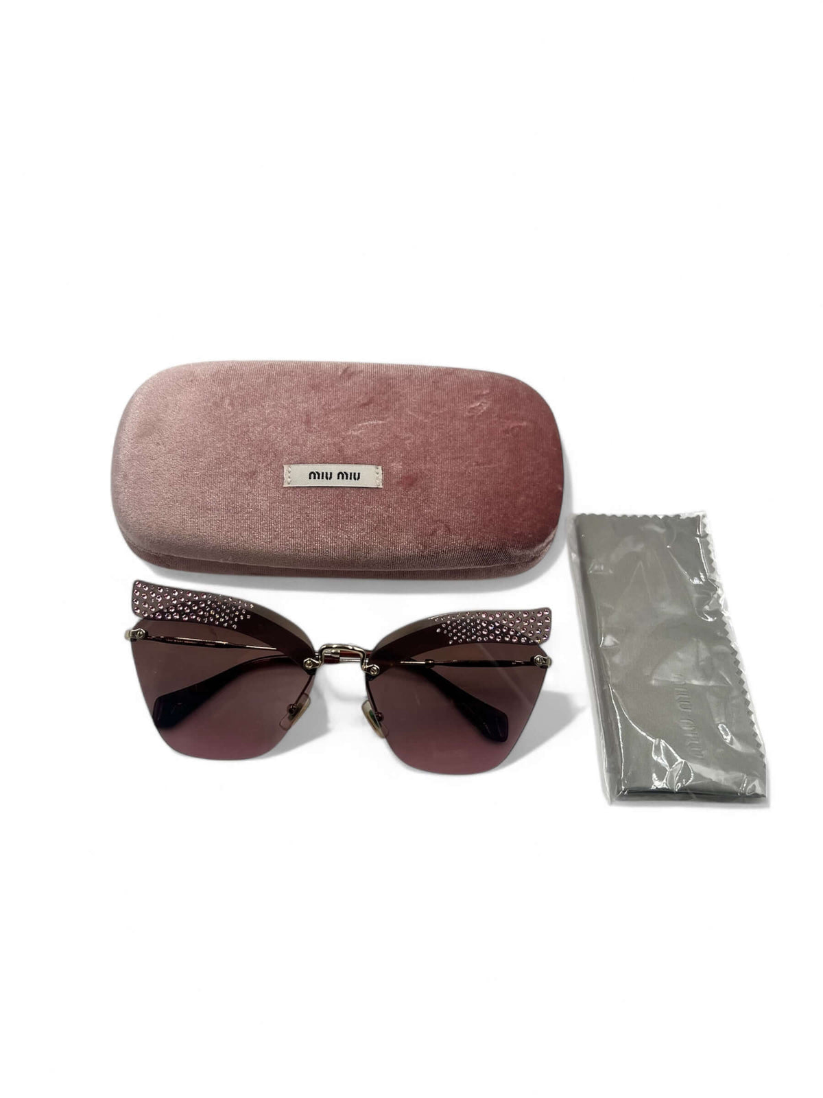 Miu Miu - Occhiali da sole rosa con paillettes