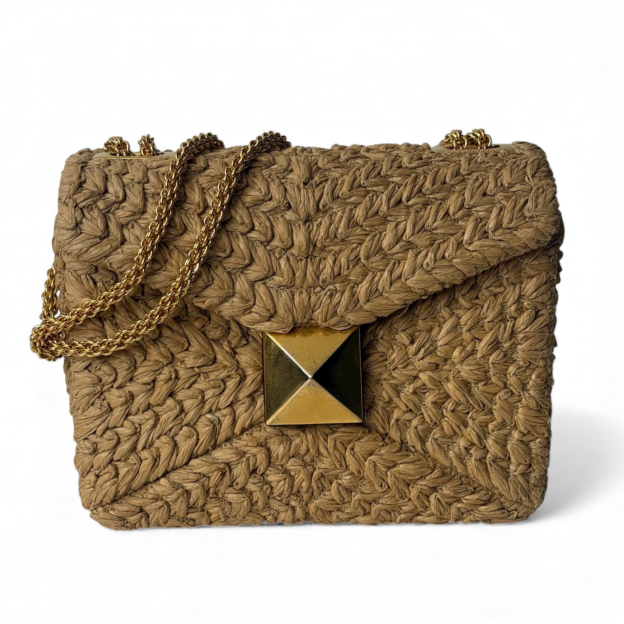 Valentino - One Stud Raffia Bag