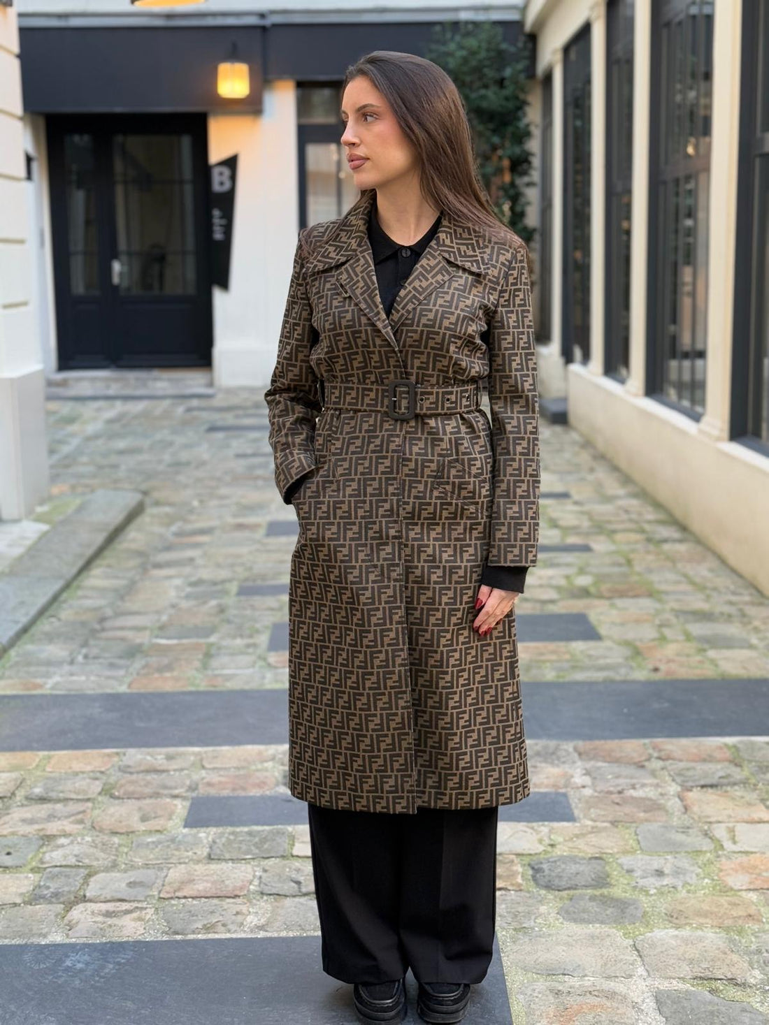 Fendi - Monogram trench coat T.38
