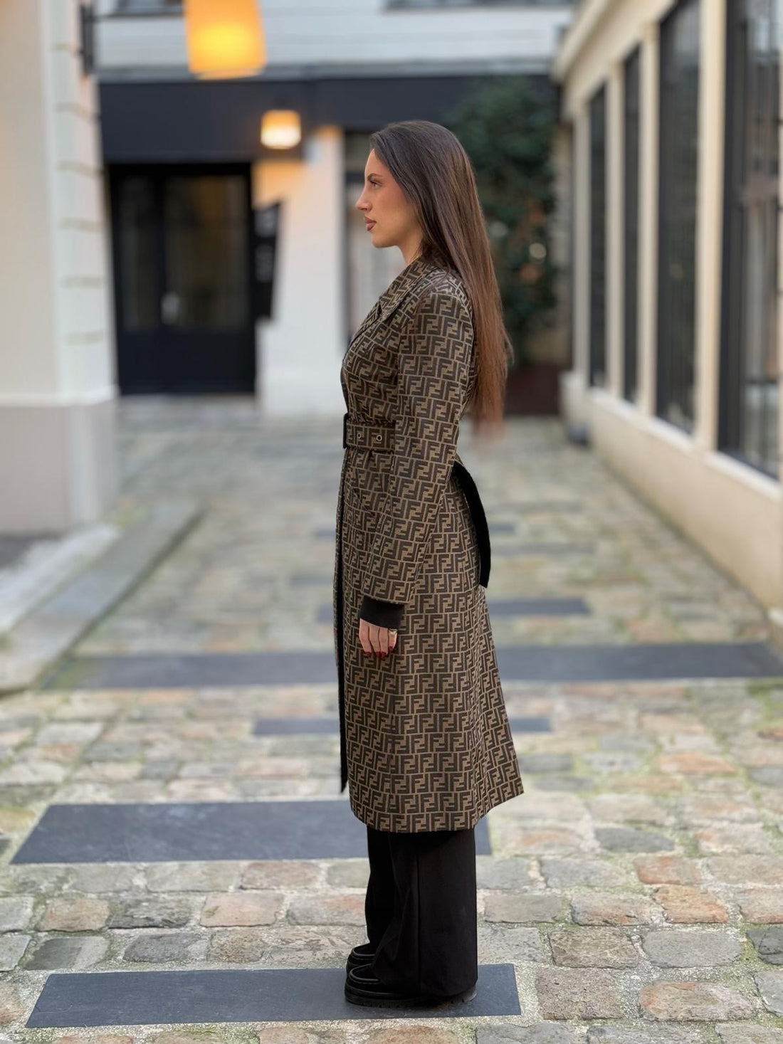 Fendi - Monogram trench coat T.38