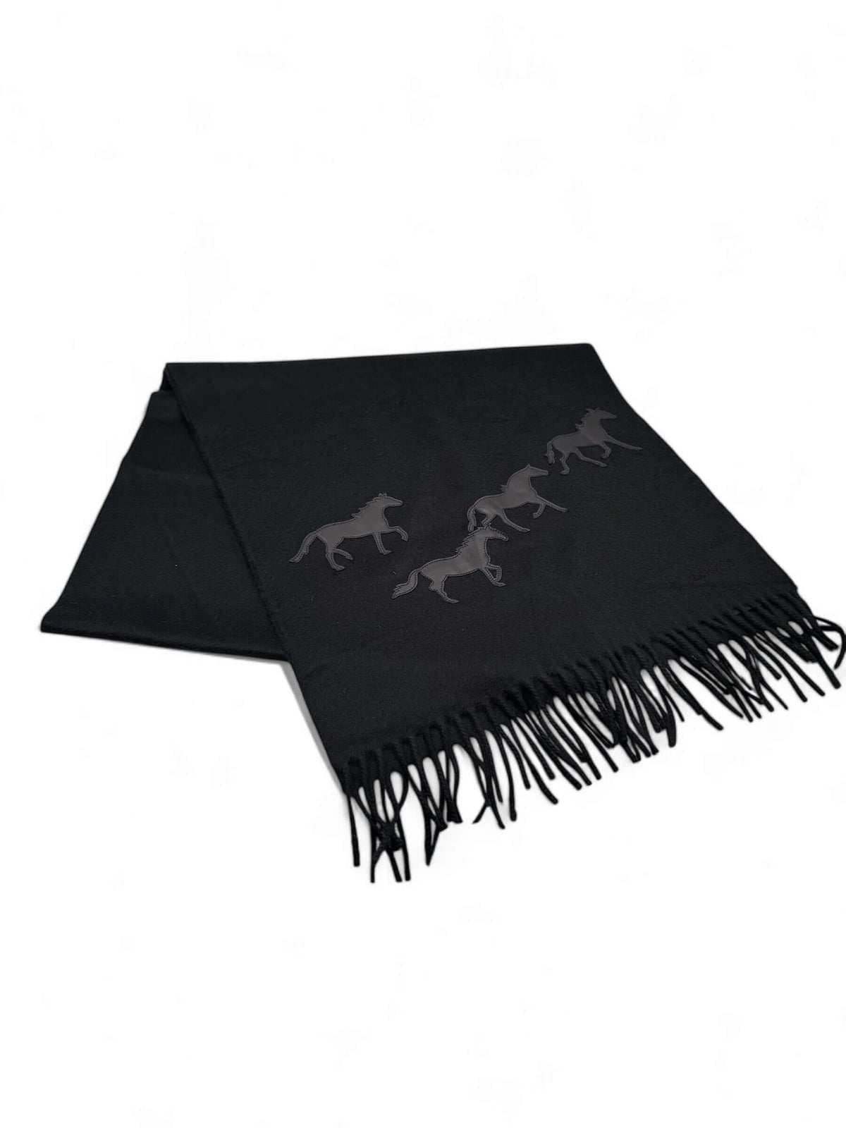 Hermès - Sciarpa in cashmere "Wild Horses" Nero