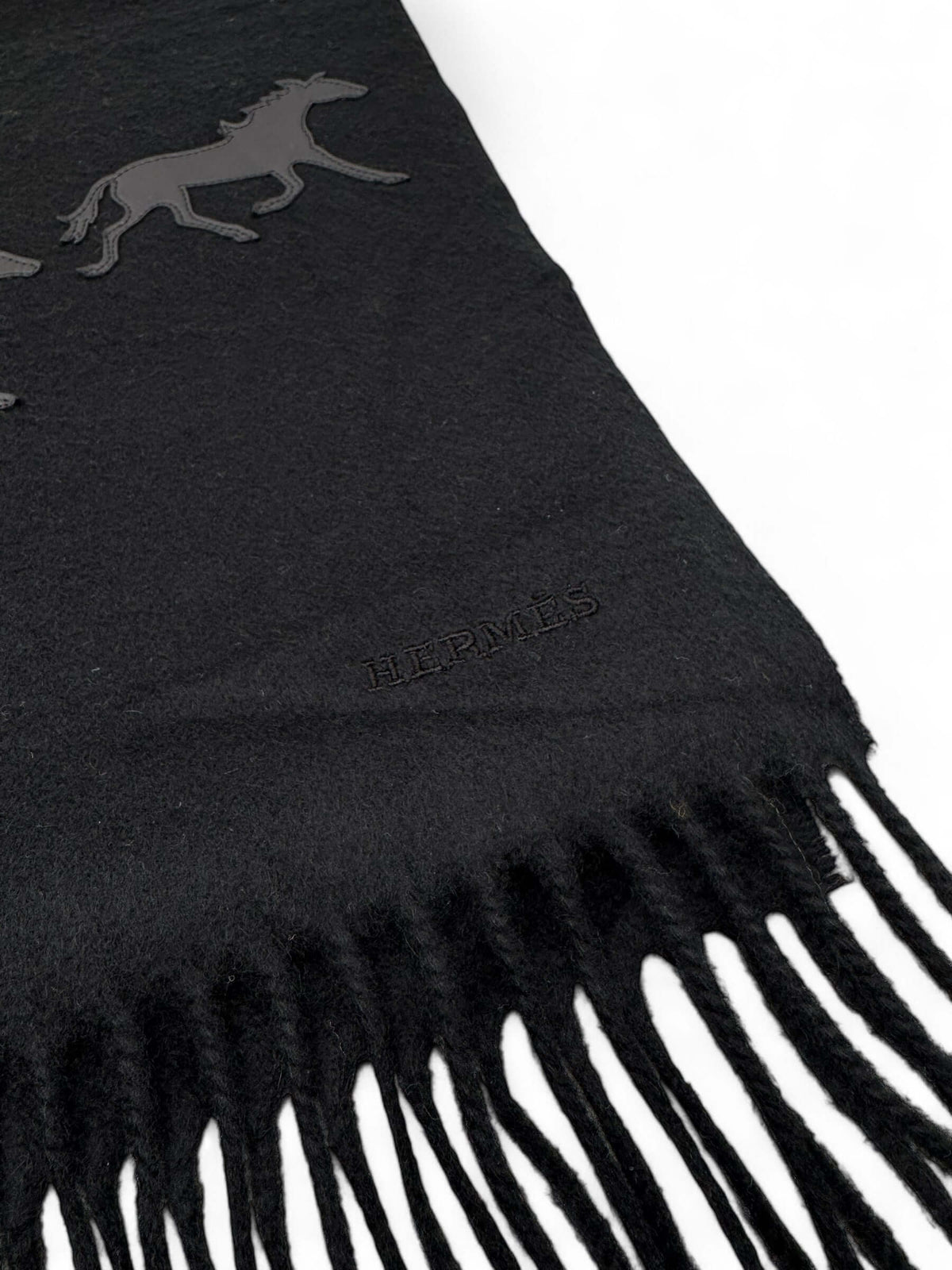 Hermès - Sciarpa in cashmere "Wild Horses" Nero