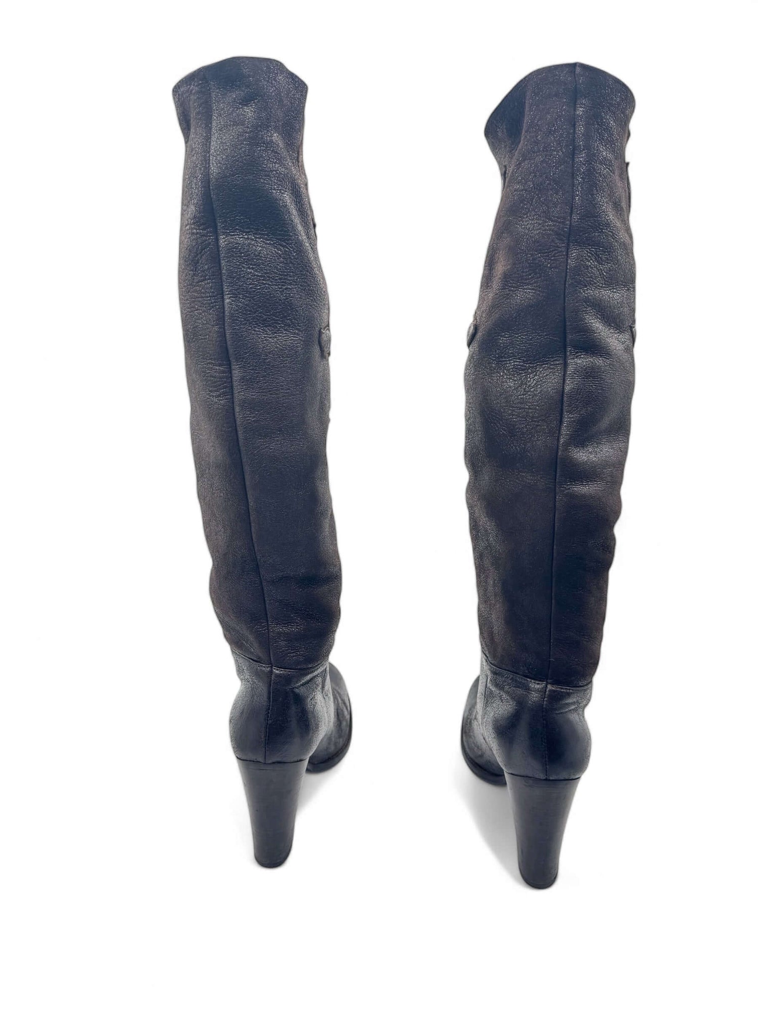 Prada - Bottes chocolat en cuir T37