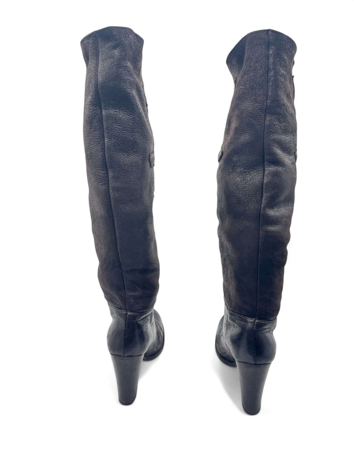 Prada - Chocolate Brown Leather Boots, Size 37