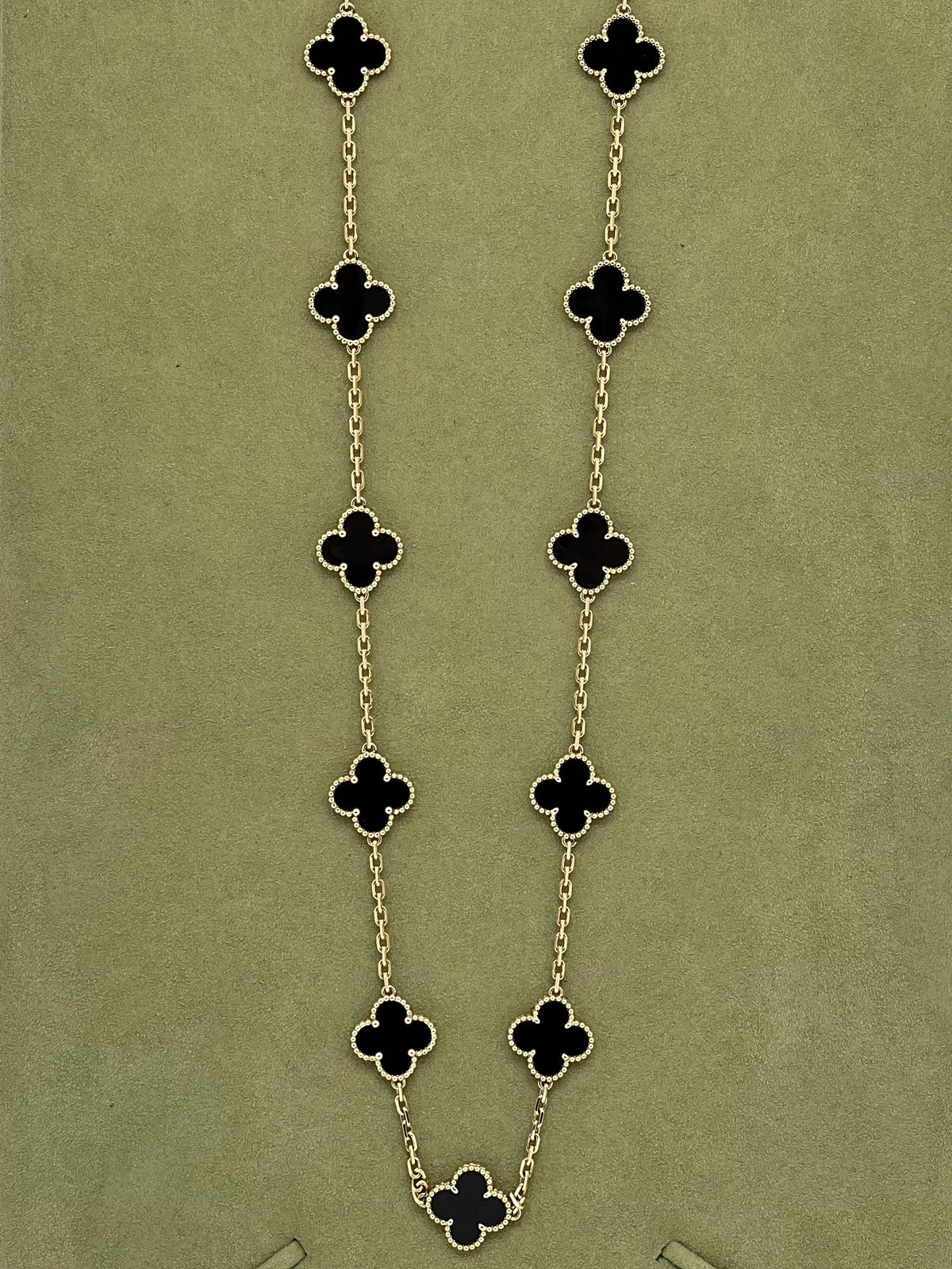 Van Cleef &amp; Arpels - Vintage Alhambra 20-Motif Onyx Long Necklace