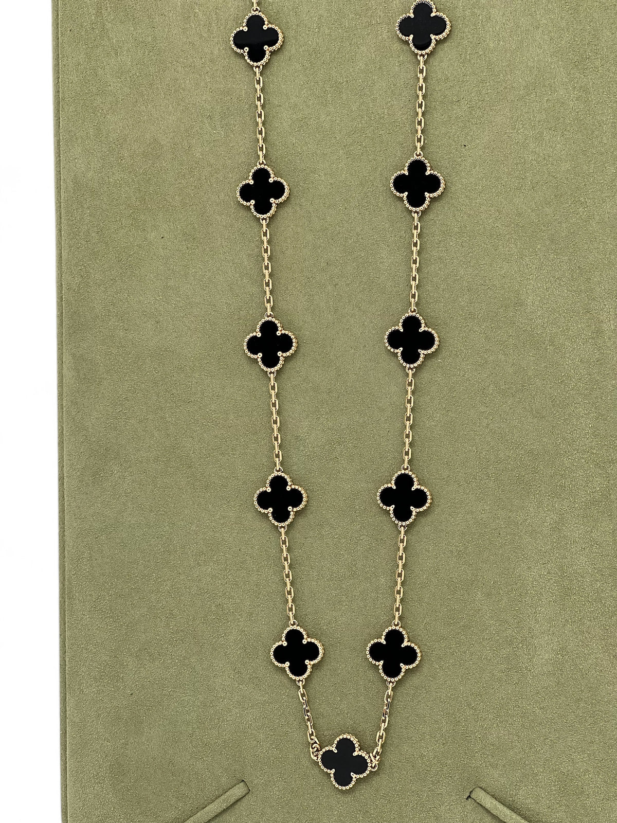 Van Cleef &amp; Arpels - Vintage Alhambra 20-Motif Onyx Long Necklace