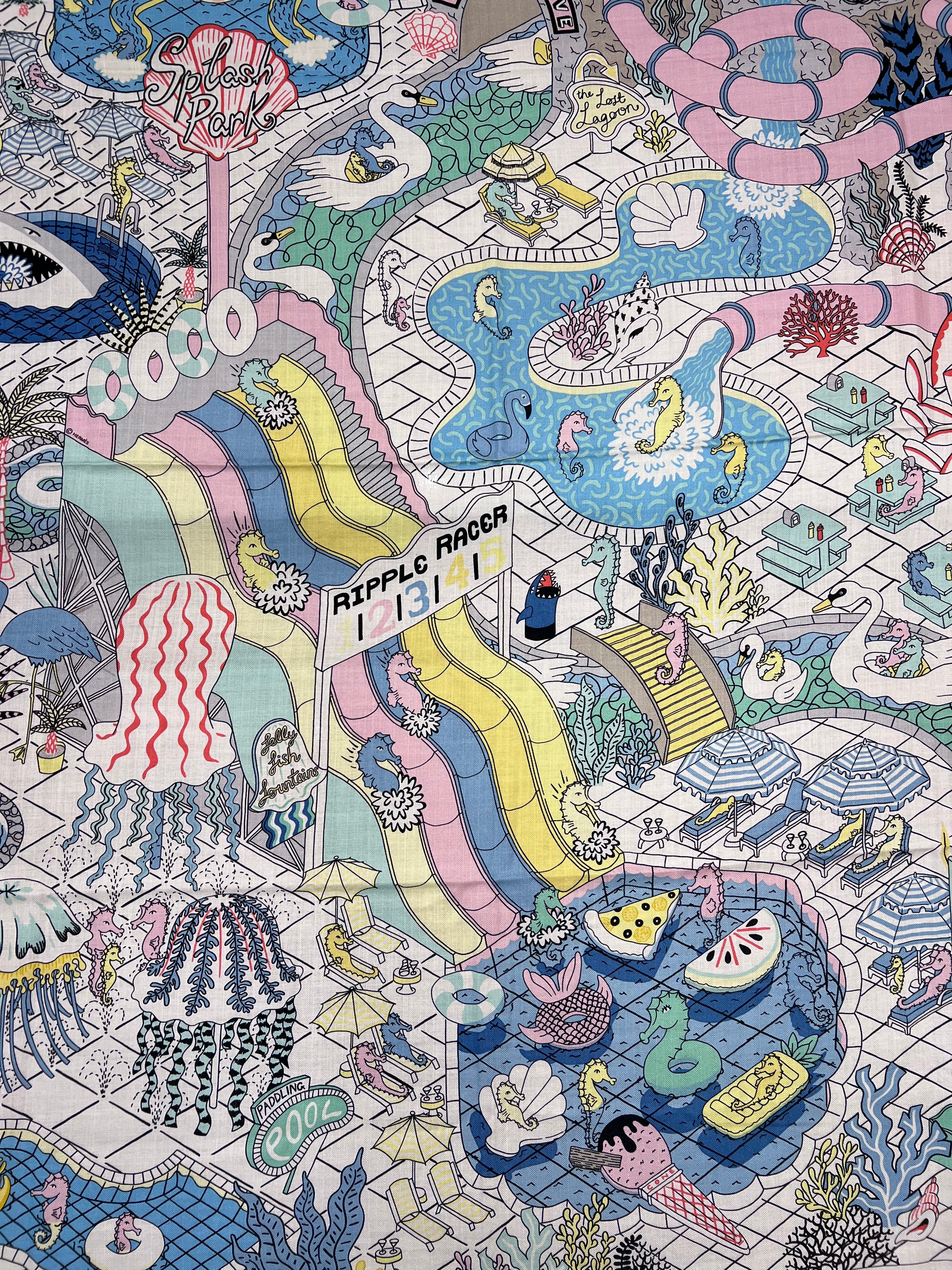 エルメス - ショール 140「スプラッシュパーク」 – Les Folies d'Eugenie