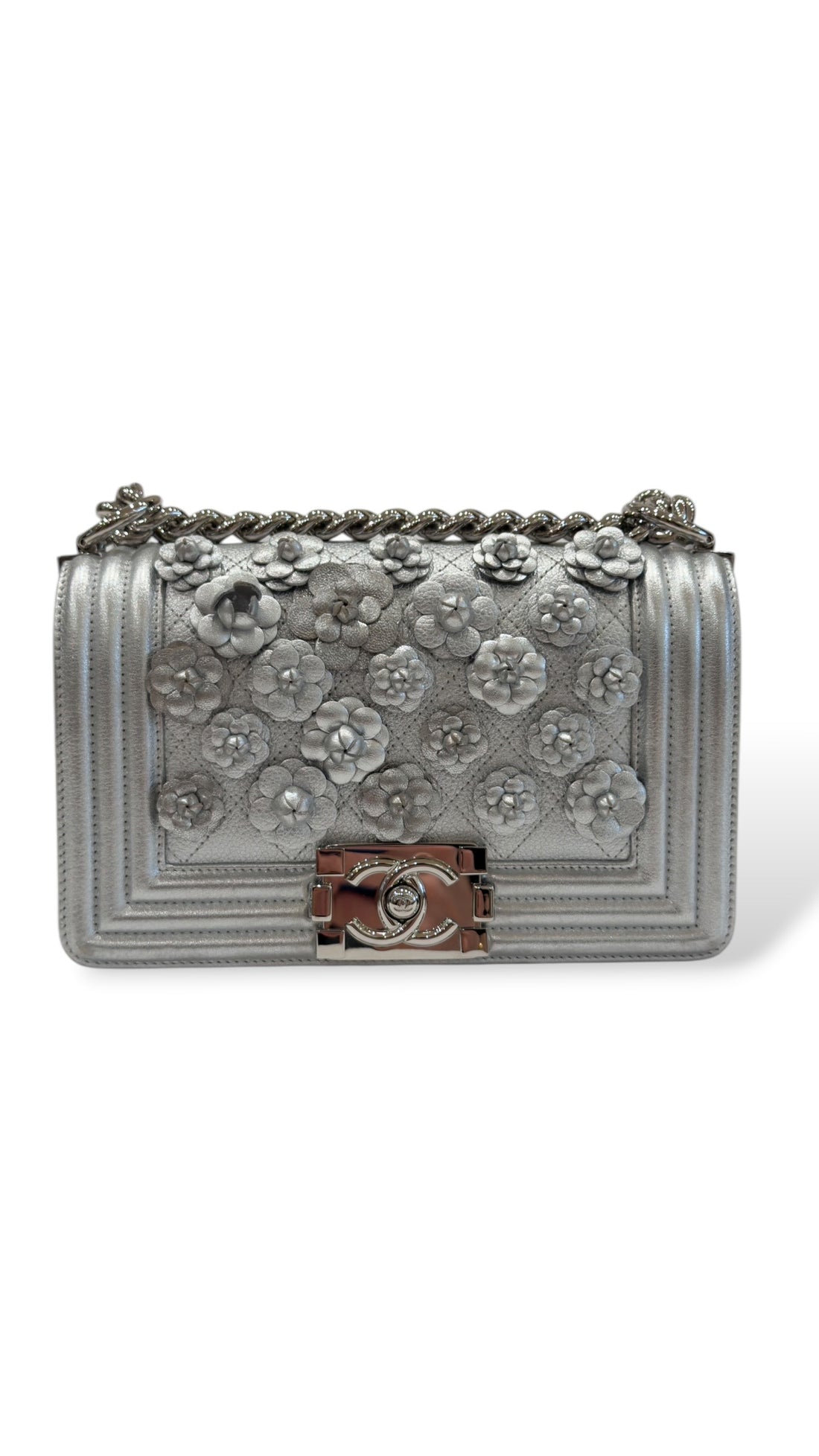 Chanel- Sac Boy mini édition limitée argenté