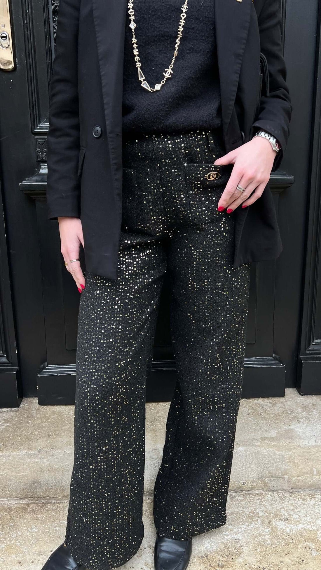 Maje - Pantalon à paillette T38