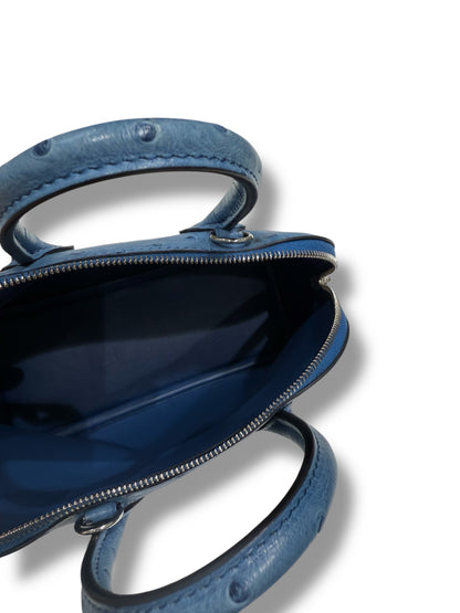 Hermès - Sac mini Bolide 20 Bleu Aizome Autruche