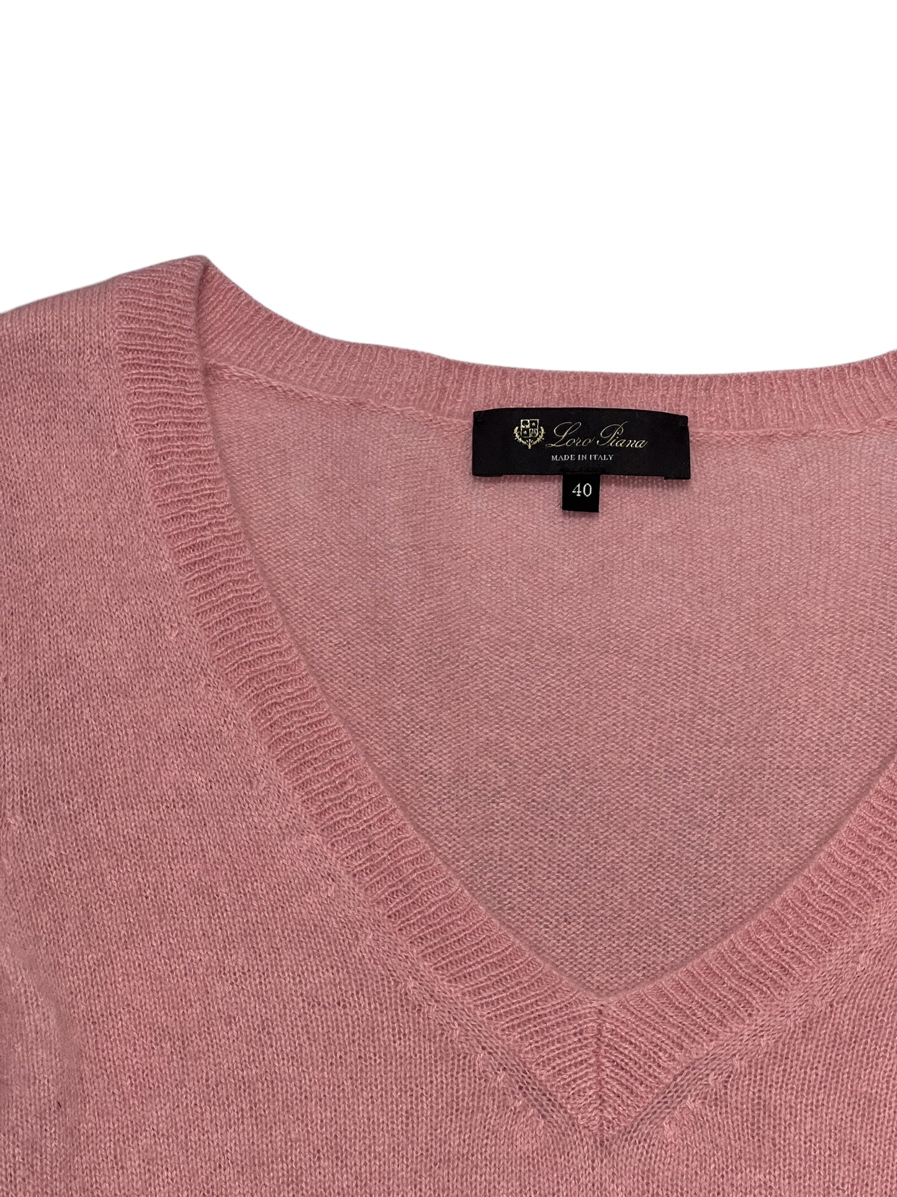 Loro Piana - Pull col v en cachemire T40