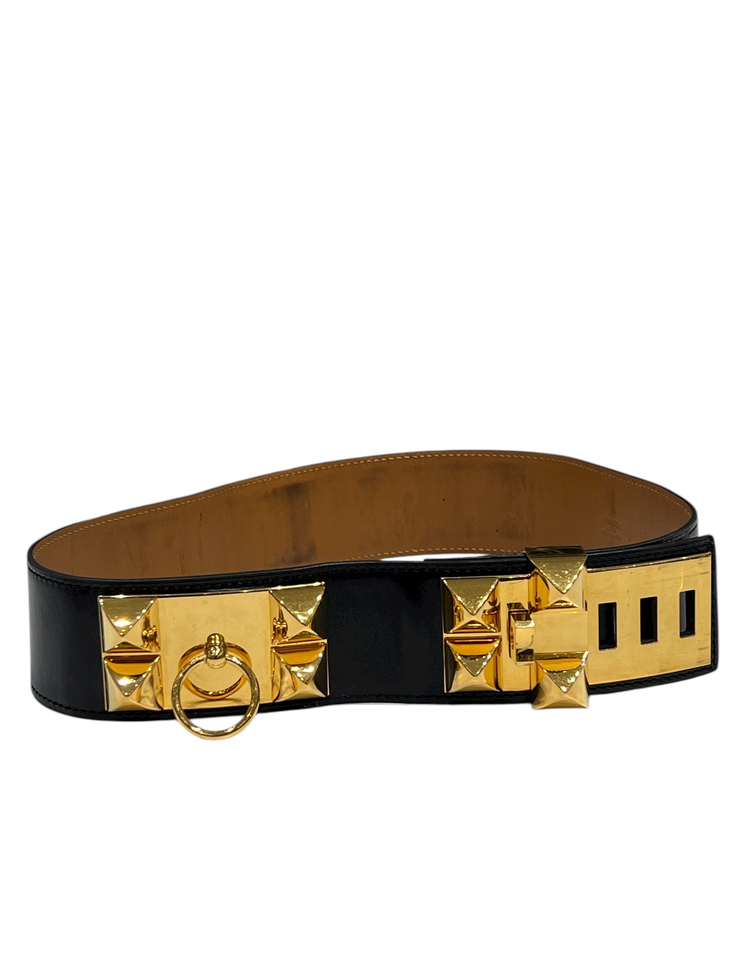 Hermès - Ceinture collier de chien 50 Noir GHW