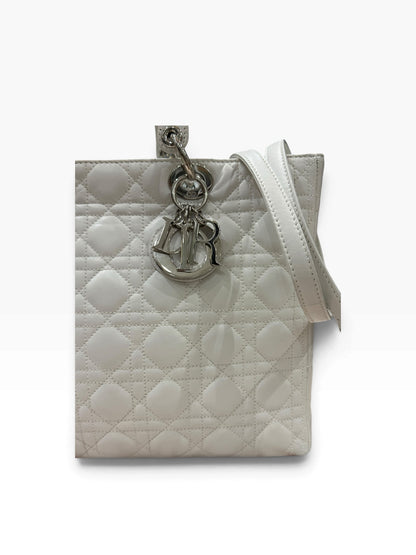 Dior - sac lady Dior cuir blanc vintage