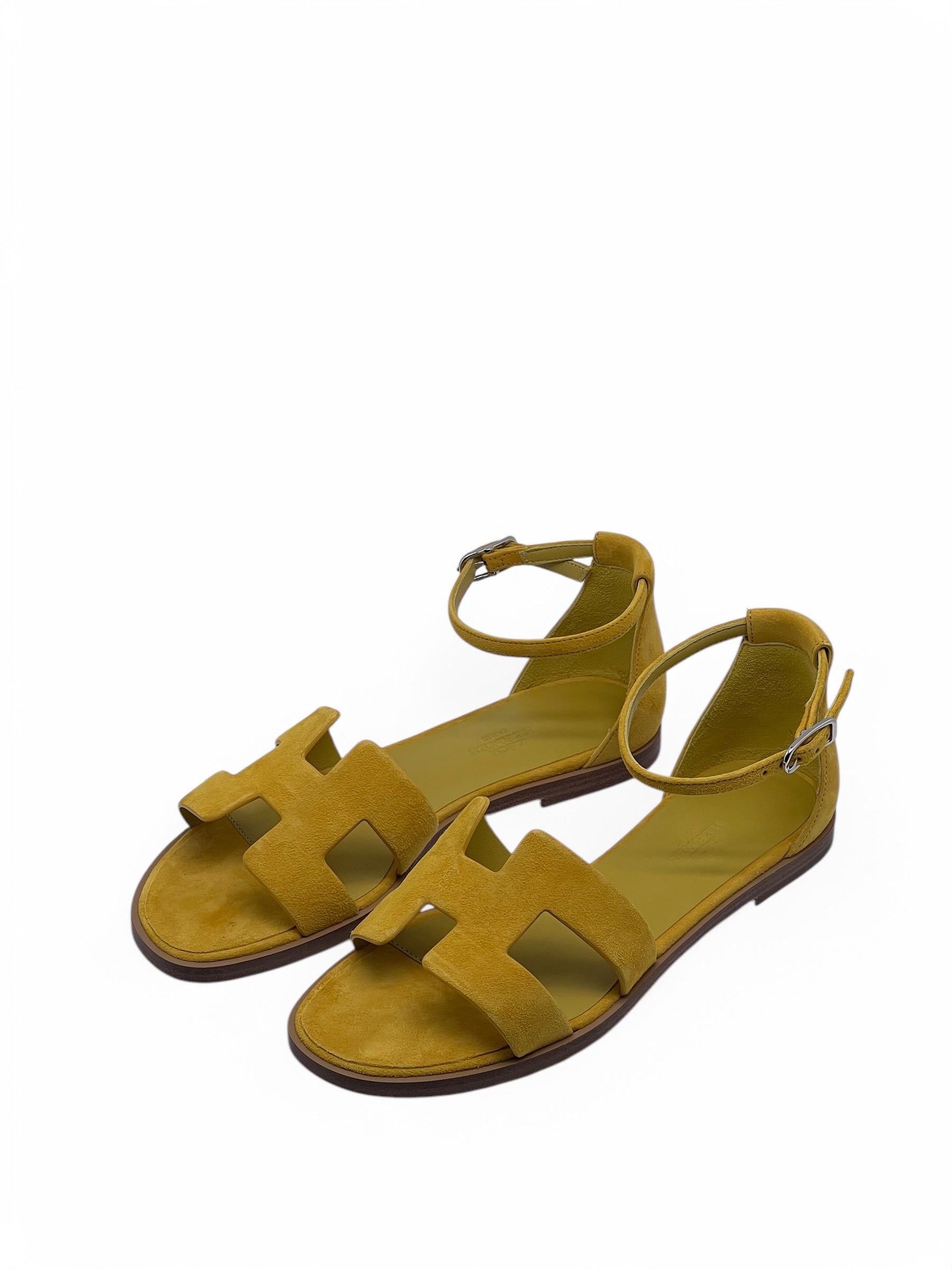 Hermès - Sandales Santorini Jaune bouton d’or