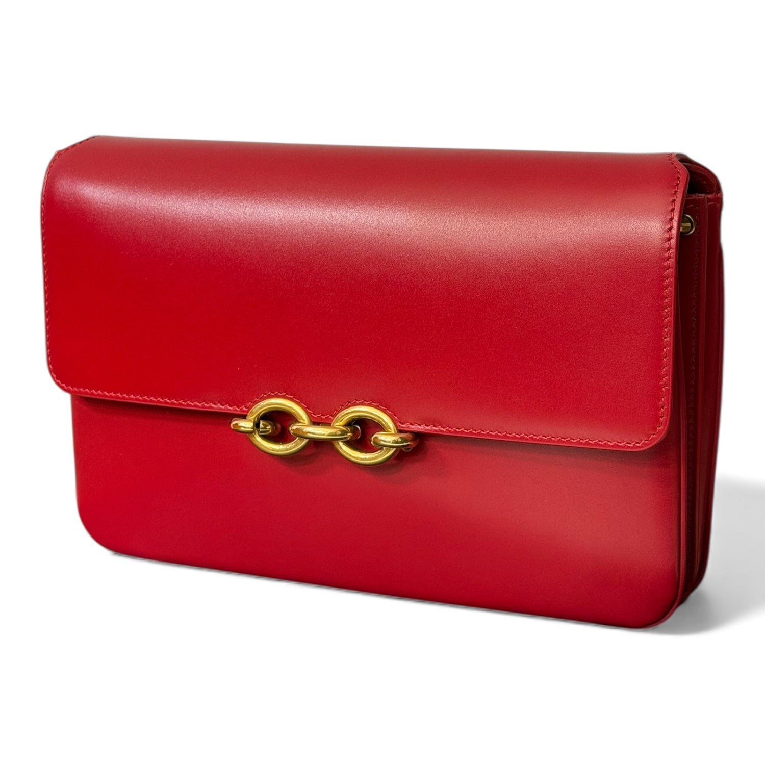 Saint Laurent - Sac Le Maillon en cuir rouge