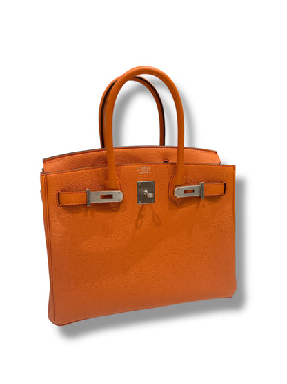 Hermès - Sac Birkin 30 Orange H et Rouge Coeur Commande spéciale