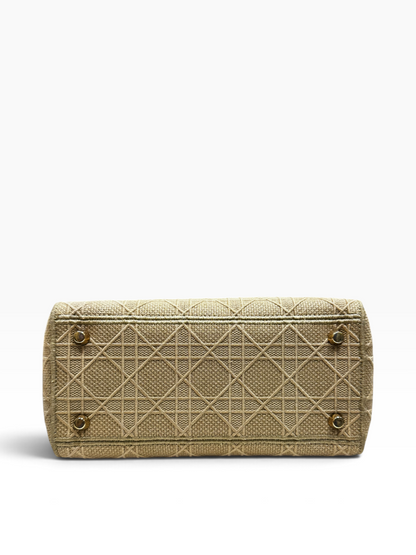 Christian Dior - Sac D-Lite MM toile cannage beige