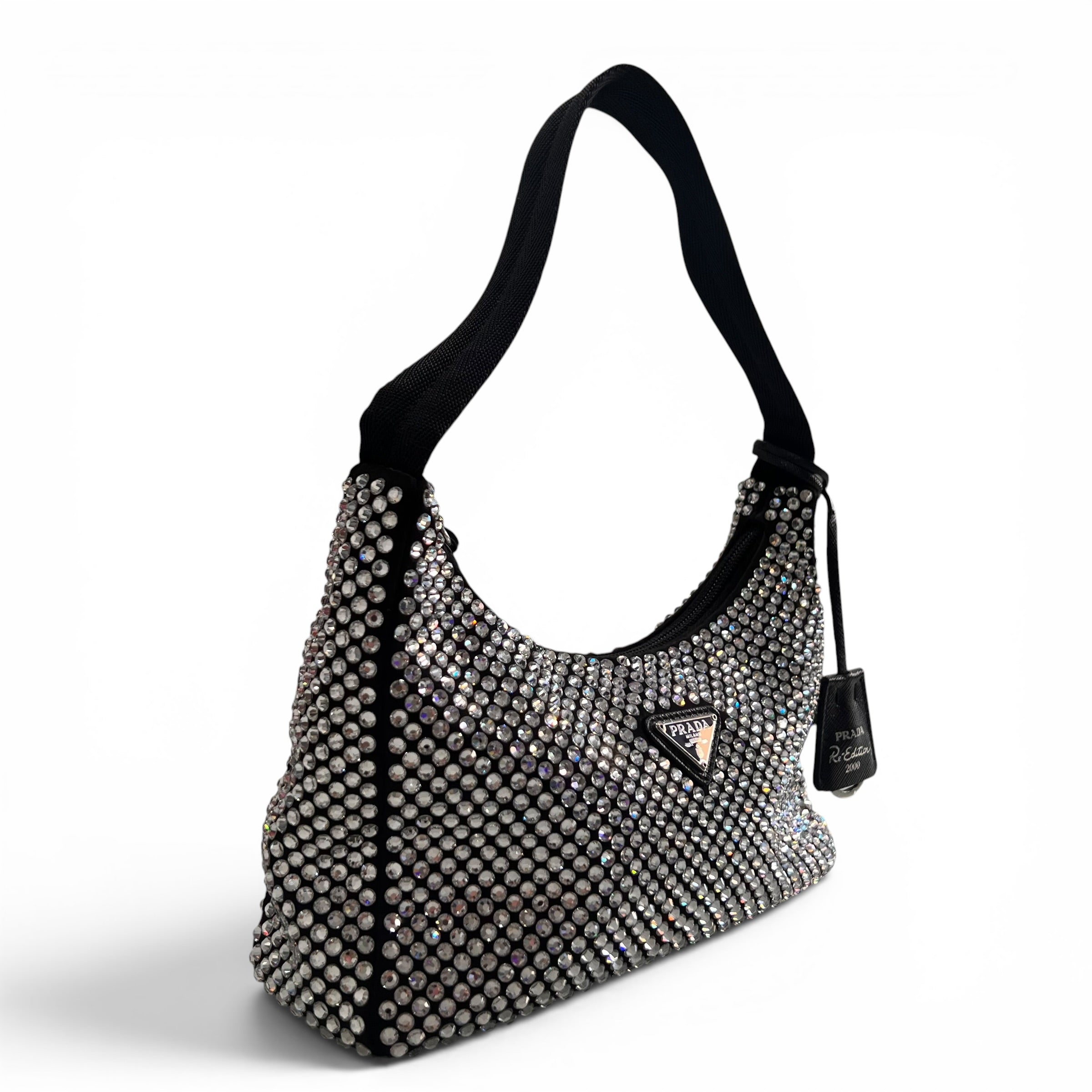 Prada - Sac ré-édition 2000 à strass