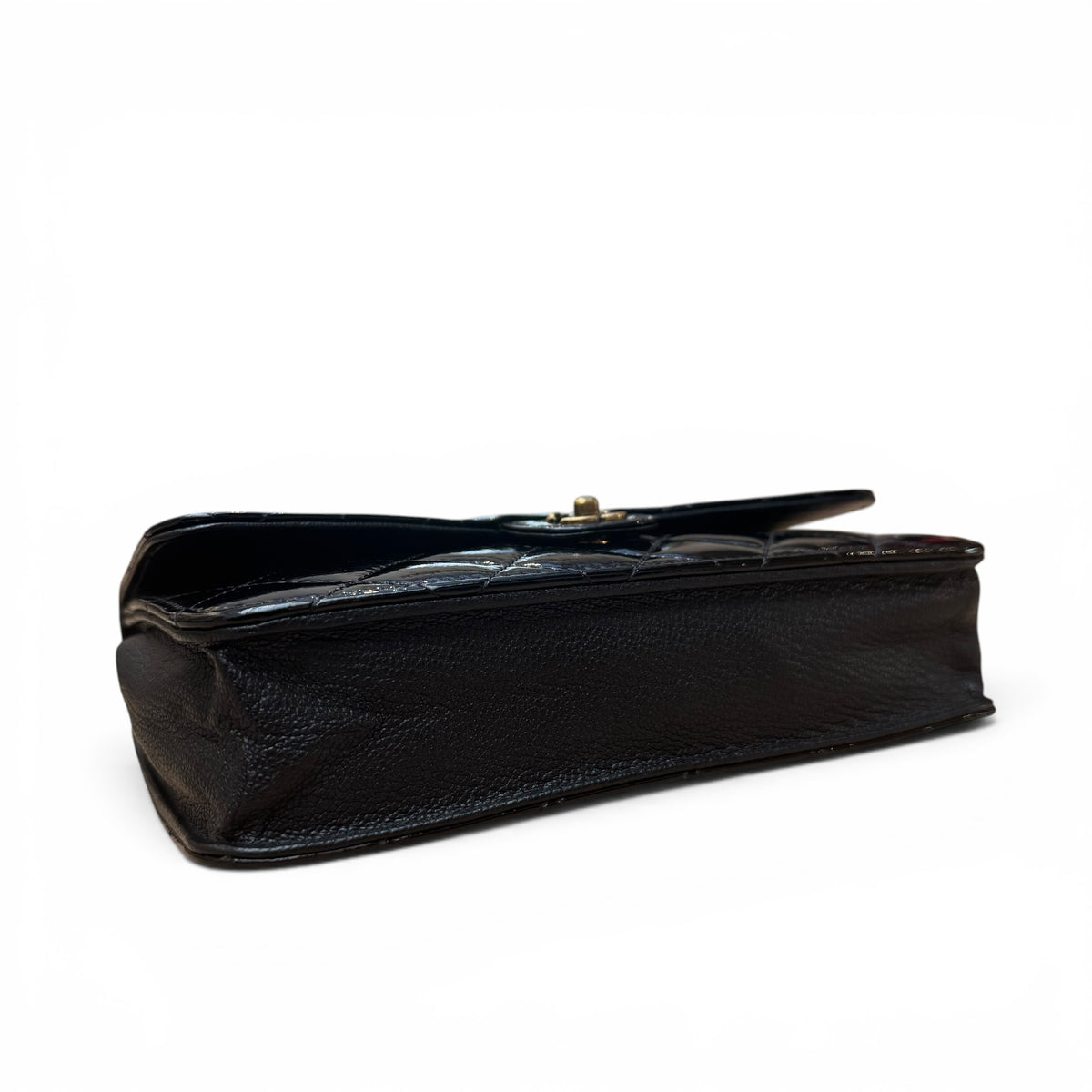 Chanel - Wallet on chain cuir vernis noir