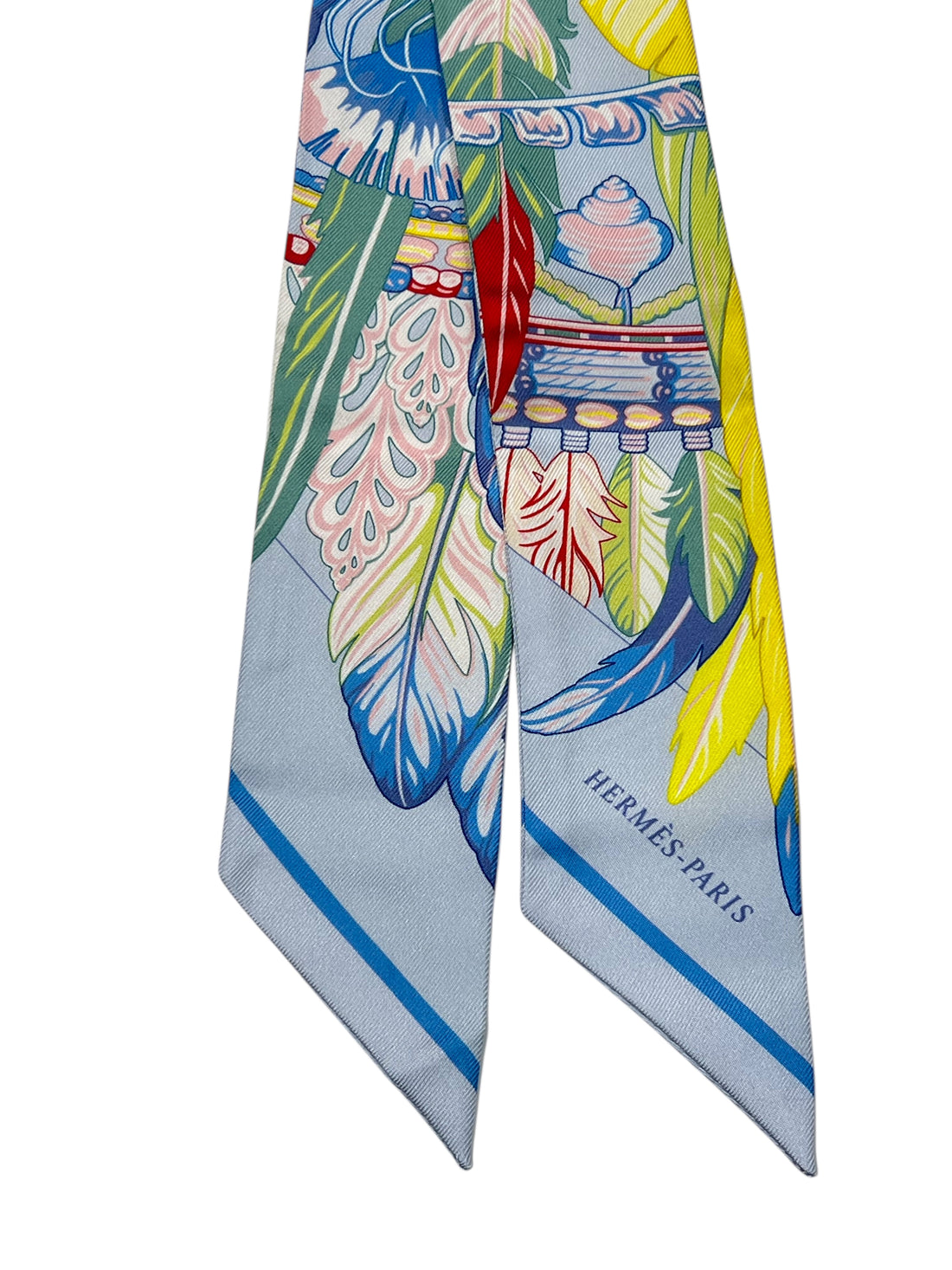 Hermès - Twilly tons jaune/bleu ciel