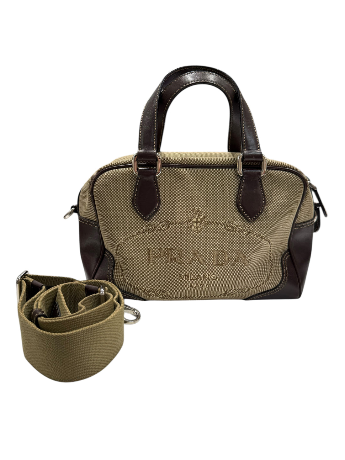 Prada - Sac Canapa Logo en toile et cuir