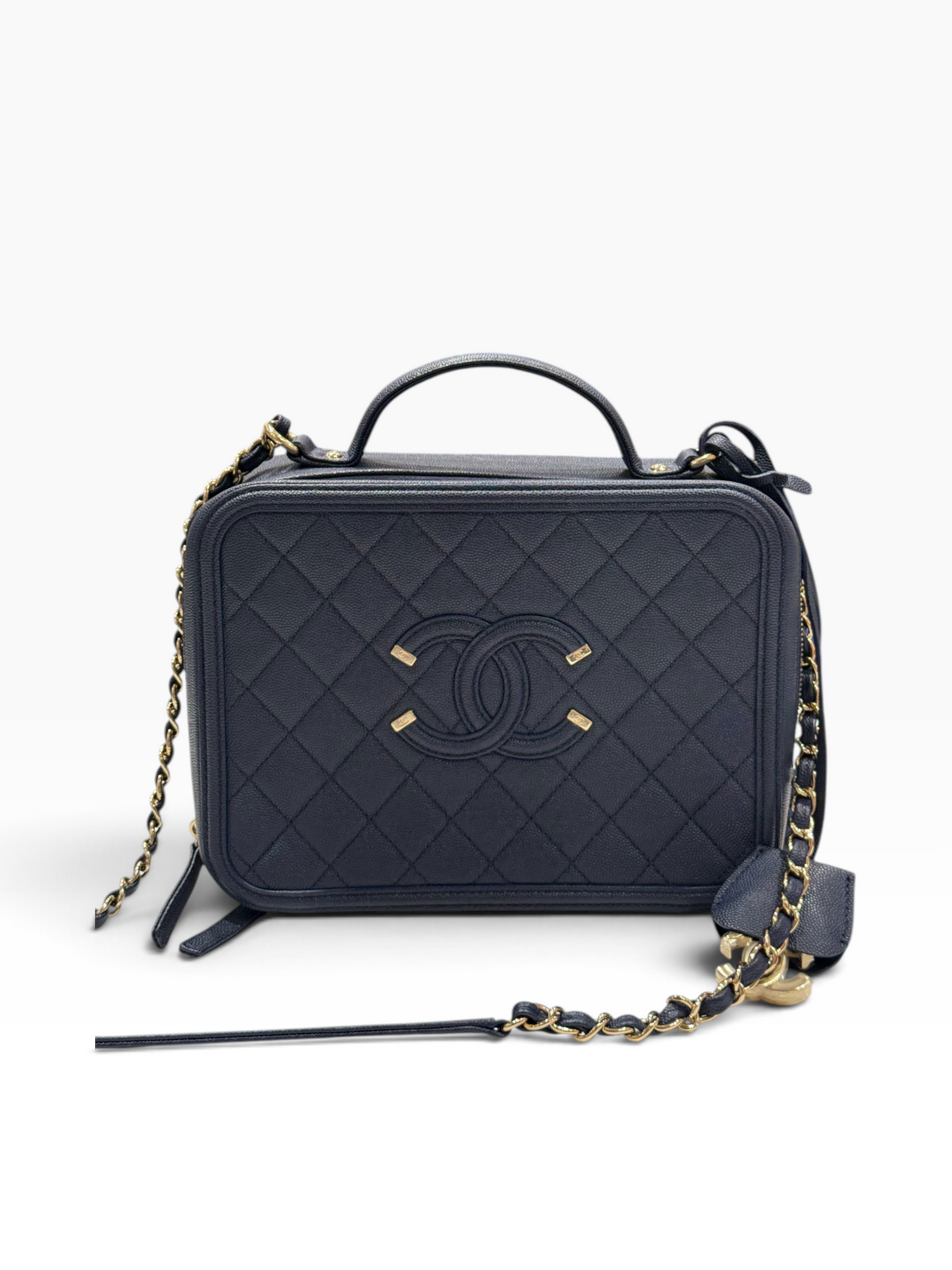 Chanel - Sac camera vanity bleu navy