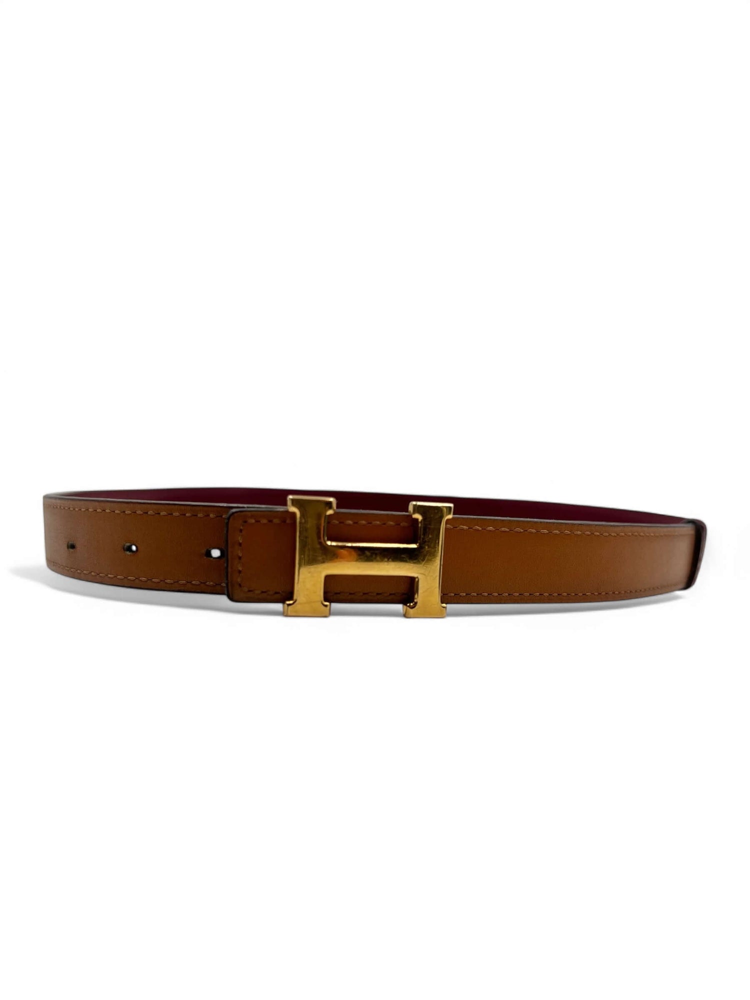 Hermès - Ceinture H 18 réversible bordeaux