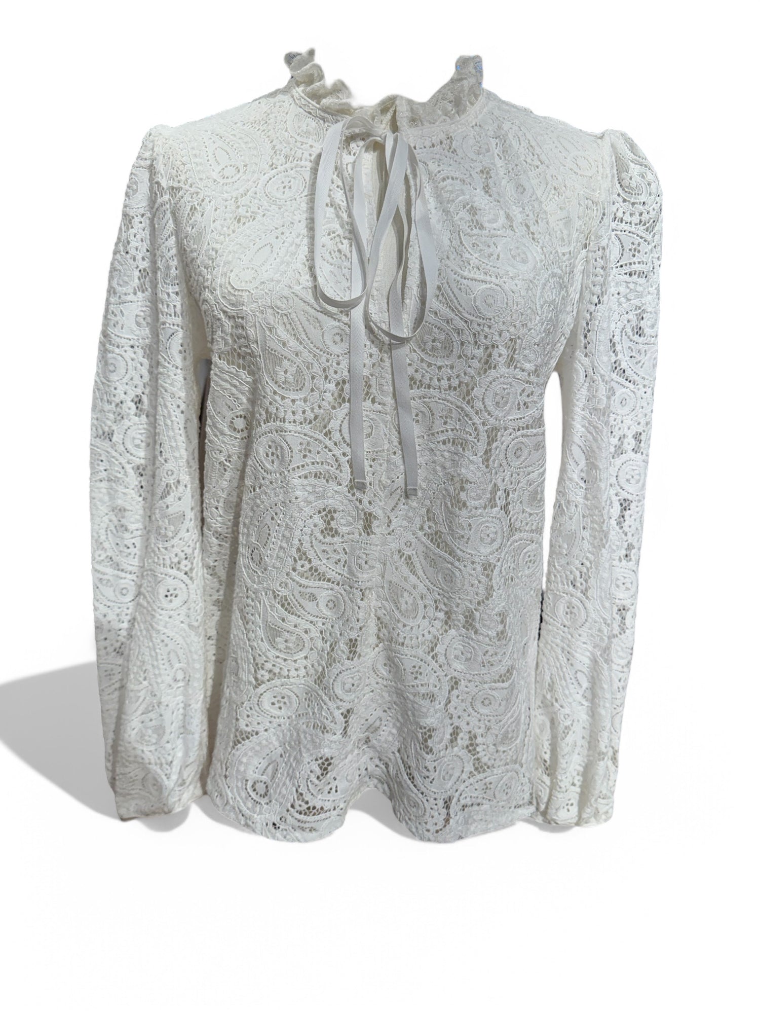 Maje - blouse dentelle T2