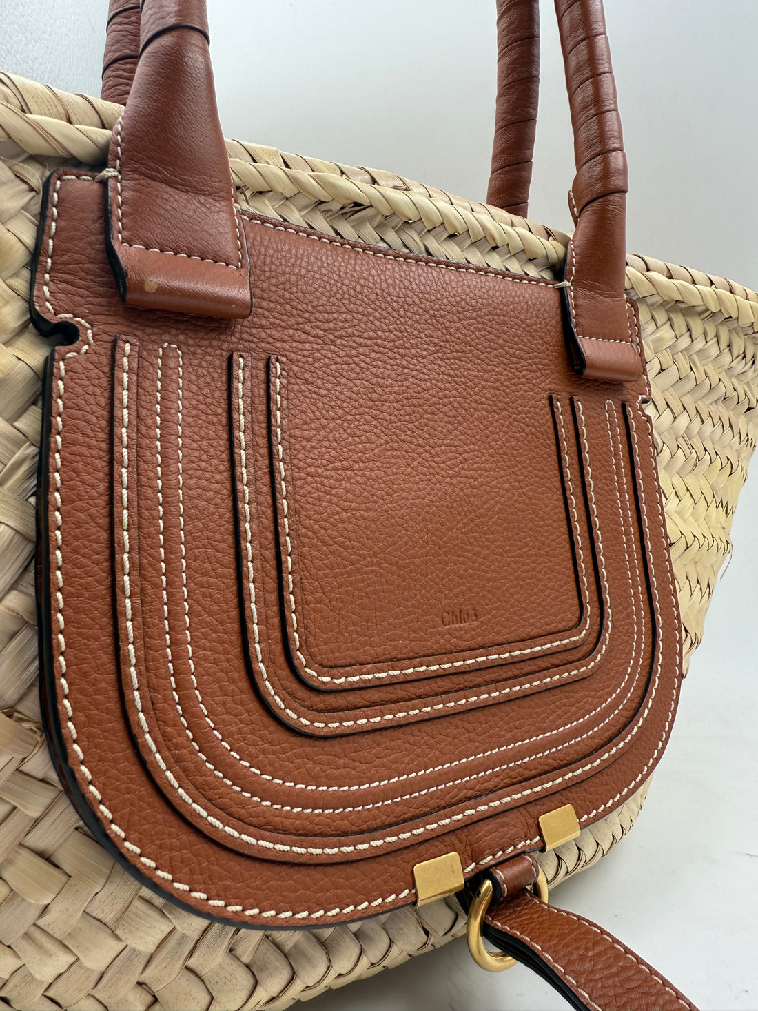 Chloé - Borsa cabas Marcie in paglia