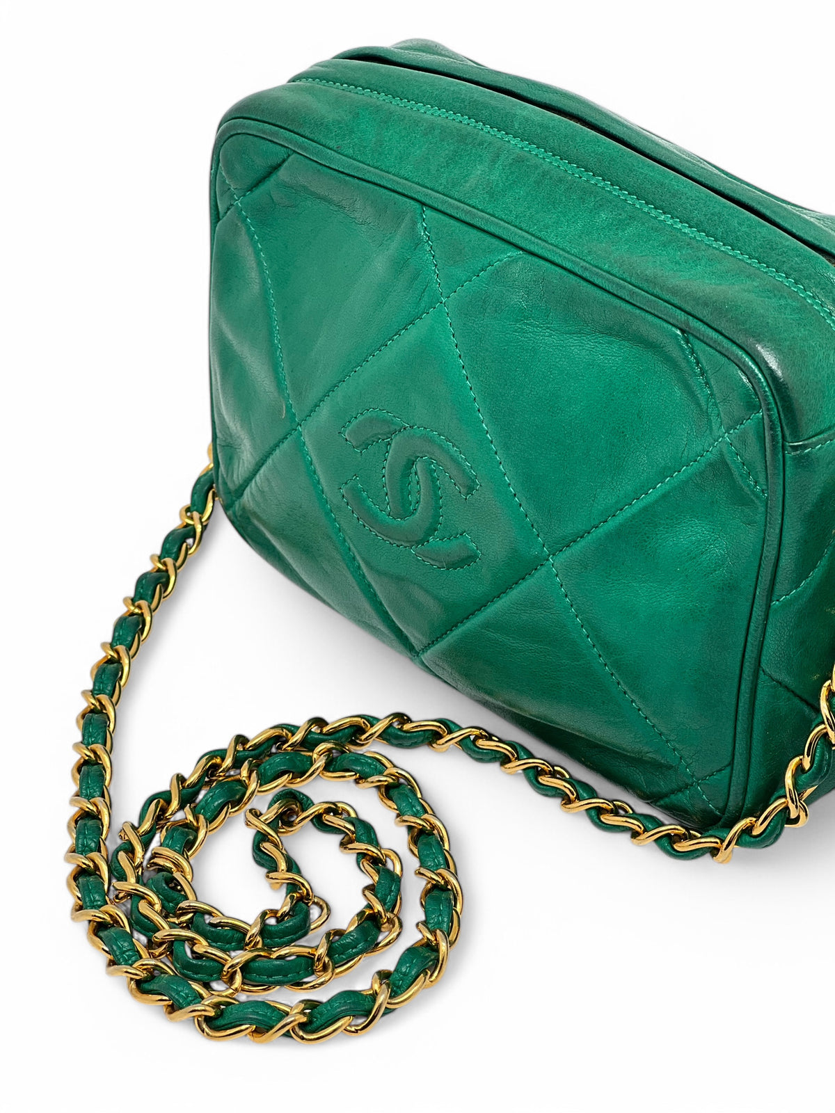 Chanel - Kamera Tasche grün