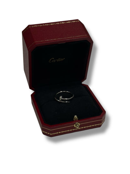 Cartier - Bague juste un clou or gris et diamants T.56
