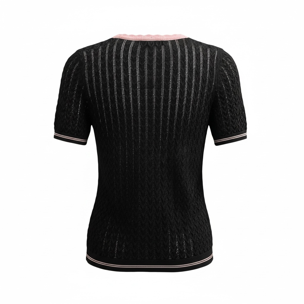 Chanel - Tee-shirt maille manches courtes t.36