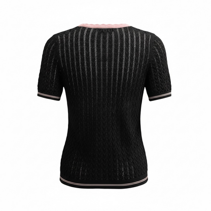 Chanel - Tee-shirt maille manches courtes t.36