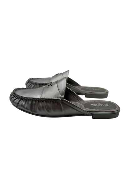 Chanel - Silver Chanel Mules Size 37