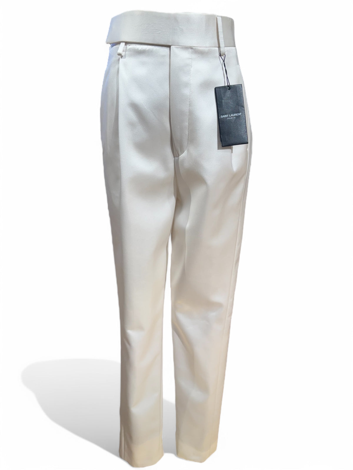 Saint Laurent - Pantalon en soie blanc