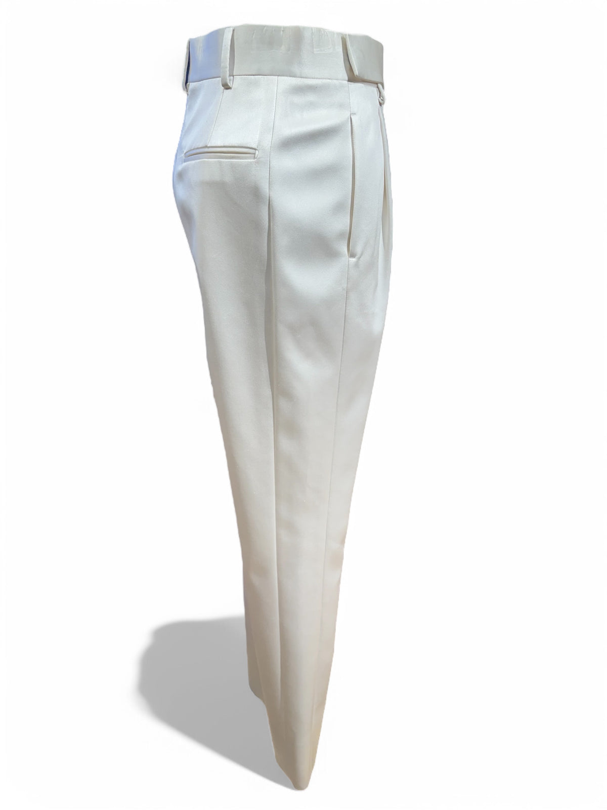Saint Laurent - Pantalon en soie blanc