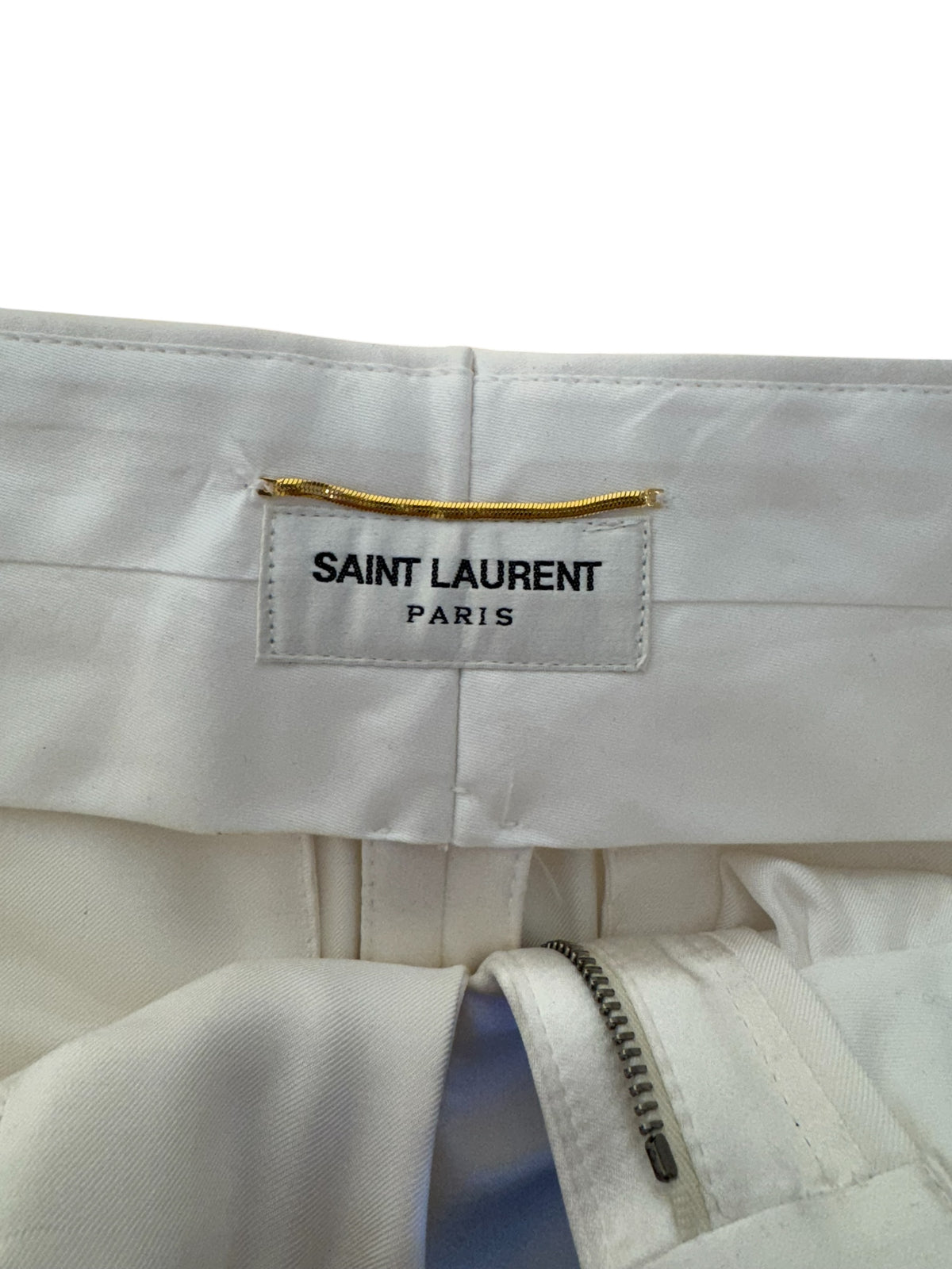 Saint Laurent - Pantalon en soie blanc