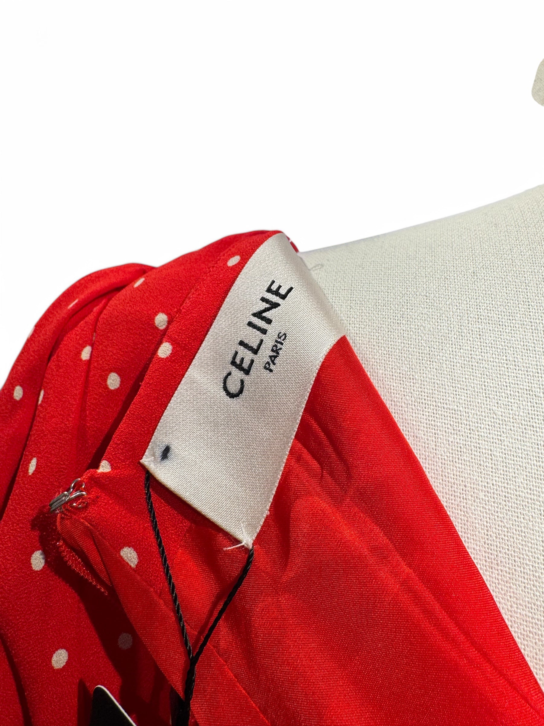 Céline - Robe à pois rouge T36