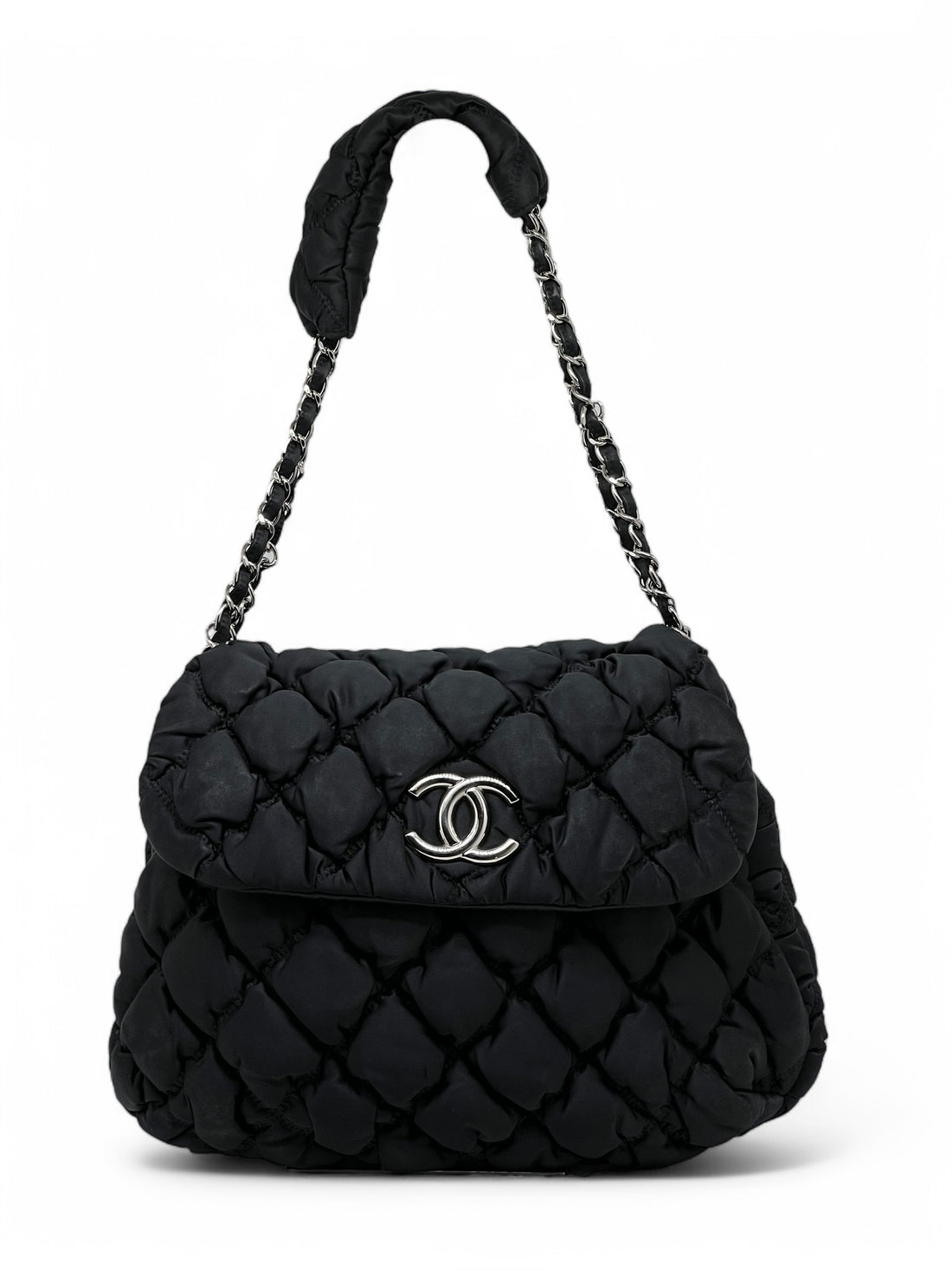 Chanel - Borsa a patta semplice trapuntata a bolle