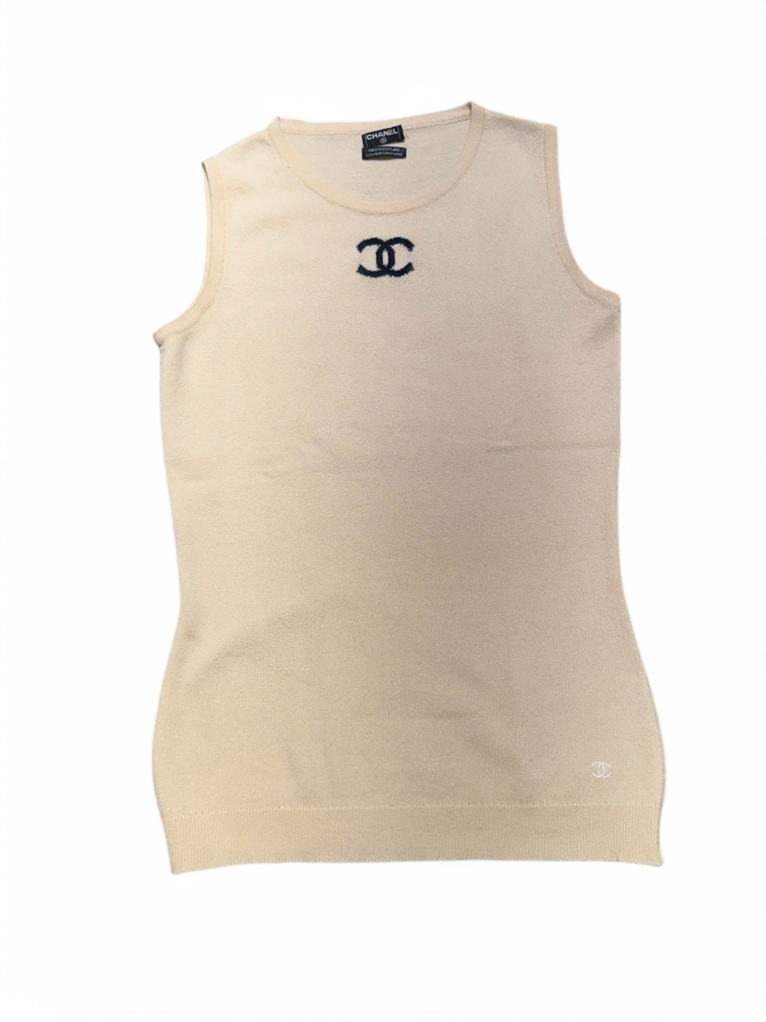 Chanel - White cashmere tank top