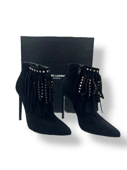 Saint Laurent - Fringed ankle boots size 37.5