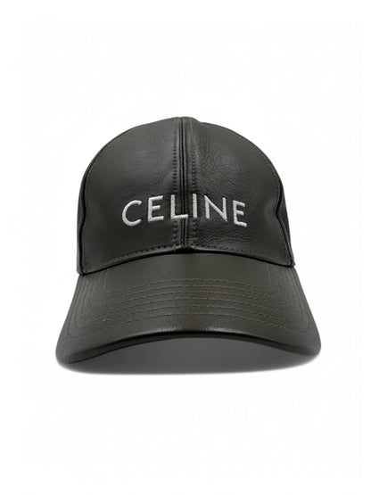 Céline - Casquette cuir vert